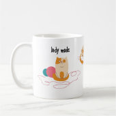 Funny Lady Mode Crazy Mode Cat Girl Power Knittern Kaffeetasse (Links)