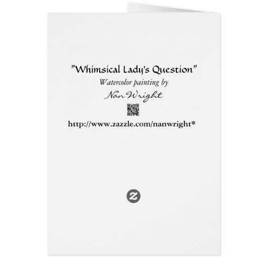 Funny Lady Questions Lost Man Card (Hinten)