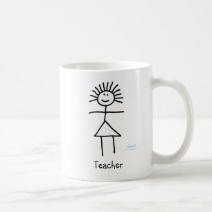 Funny Lady Teacher Weibliches Chalk Strichmännche Kaffeetasse