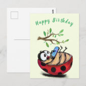 Funny Ladybug Birthday Card Postkarte (Vorne/Hinten)