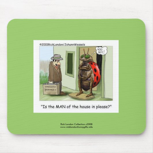 Funny Ladybug Cartoon über die Qualität der Mouse Mousepad (Vorne)