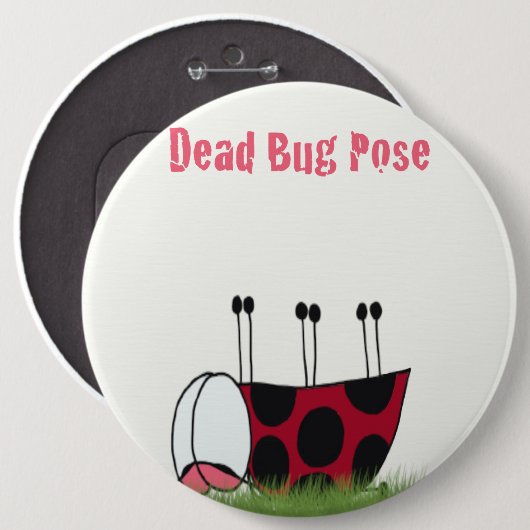 Funny Ladybug Dead Bug Yoga Pose Button (Vorne & Hinten)