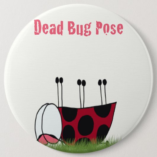 Funny Ladybug Dead Bug Yoga Pose Button (Vorderseite)