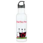 Funny Ladybug Dead Bug Yoga Pose Edelstahlflasche (Vorderseite)
