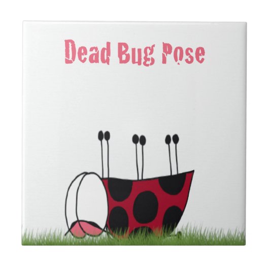Funny Ladybug Dead Bug Yoga Pose Fliese (Vorderseite)