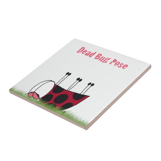 Funny Ladybug Dead Bug Yoga Pose Fliese (Seite)