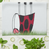 Funny Ladybug Dead Bug Yoga Pose Geschirrtuch (Gefaltet)