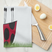 Funny Ladybug Dead Bug Yoga Pose Geschirrtuch (Viertel Falte)