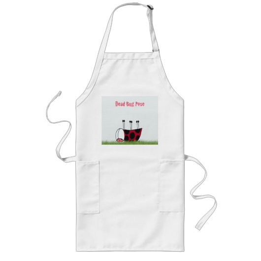 Funny Ladybug Dead Bug Yoga Pose Lange Schürze (Vorne)