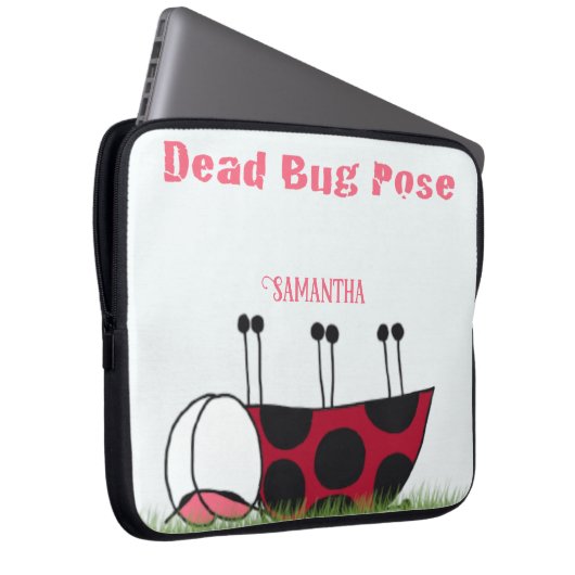 Funny Ladybug Dead Bug Yoga Pose Laptopschutzhülle (Vorne Rechts)