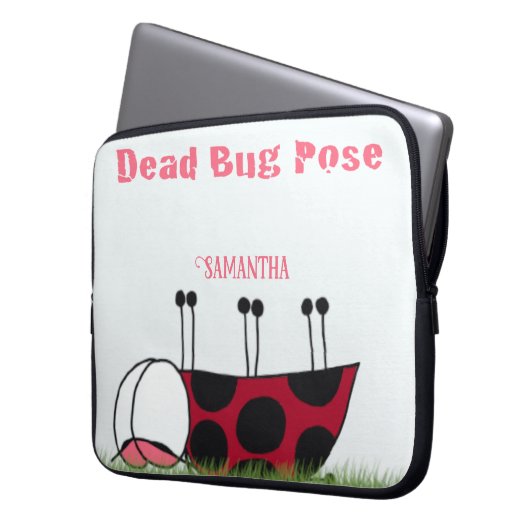 Funny Ladybug Dead Bug Yoga Pose Laptopschutzhülle (Vorderseite Links)