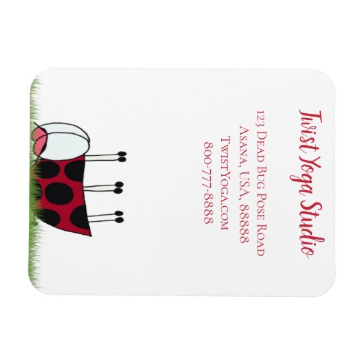 Funny Ladybug Dead Bug Yoga Pose Magnet (Horizontal)