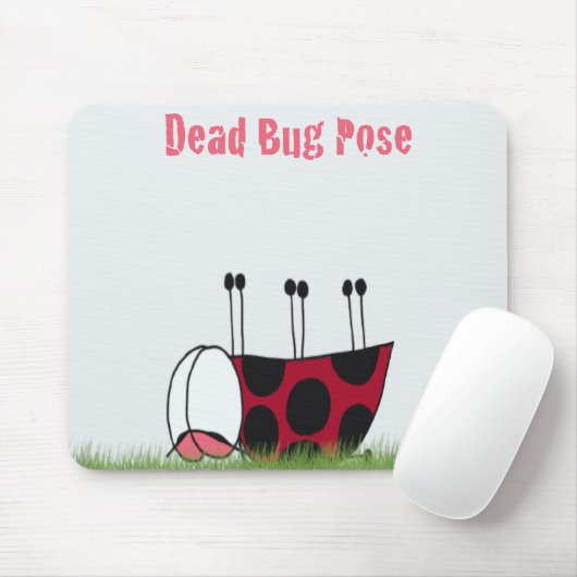 Funny Ladybug Dead Bug Yoga Pose Mousepad (Mit Mouse)