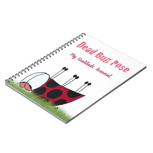 Funny Ladybug Dead Bug Yoga Pose Notizblock (Linke Seite)