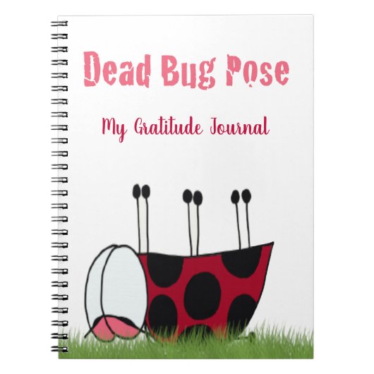 Funny Ladybug Dead Bug Yoga Pose Notizblock (Vorderseite)