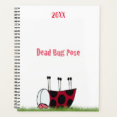 Funny Ladybug Dead Bug Yoga Pose Planer (Vorderseite)