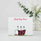 Funny Ladybug Dead Bug Yoga Pose Postkarte (Stehend Vorderseite)
