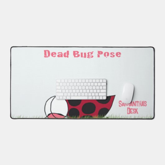 Funny Ladybug Dead Bug Yoga Pose Schreibtischunterlage (Tastatur & Maus)
