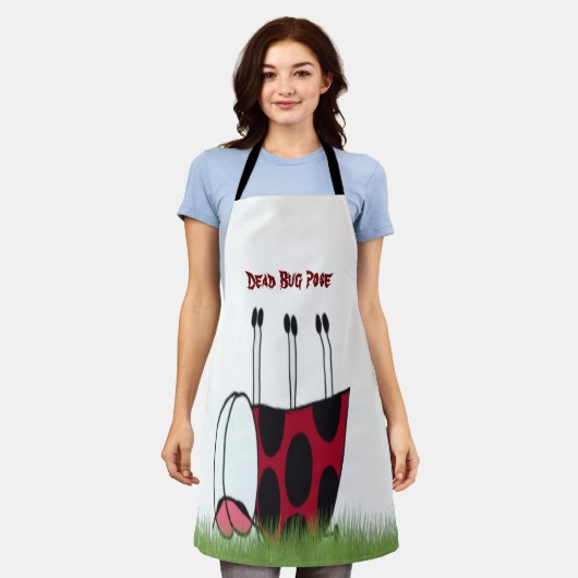 Funny Ladybug Dead Bug Yoga Pose Schürze (Getragen)
