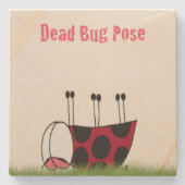 Funny Ladybug Dead Bug Yoga Pose Steinuntersetzer (Vorderseite)
