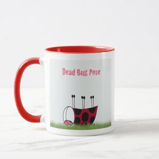 Funny Ladybug Dead Bug Yoga Pose Tasse (Links)