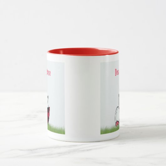 Funny Ladybug Dead Bug Yoga Pose Tasse (Zentrum)