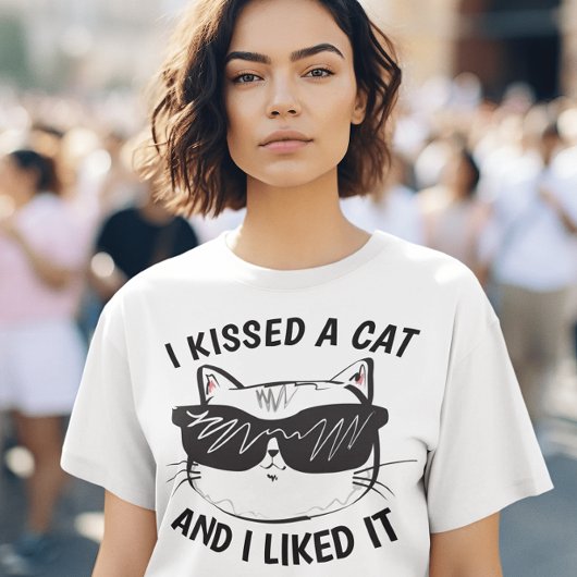 Funny Ladys Katzen T - Shirt, KISSIERTE ICH EINE K T-Shirt
