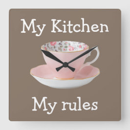 Funny Ladys Kitchen Wall Clock Quadratische Wanduhr