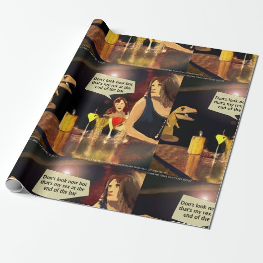 Funny Ladys Night Out mit Trex Geschenkpapier (Ungerollt)