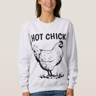 Funny Ladys T - Shirt, HOT CHICK (Hühnchen) Sweatshirt