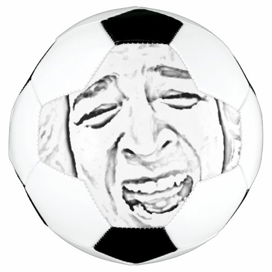 Funny Laghing Face Foto Zeichnend Design Fußball (Vorderseite)