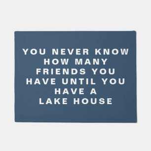 Funny Lake House Freunde Zitat Editable Text Blue Fußmatte