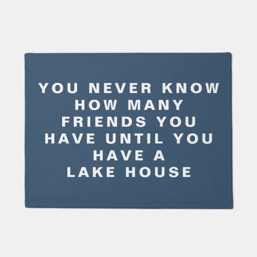 Funny Lake House Freunde Zitat Editable Text Blue Fußmatte (Vorderseite)