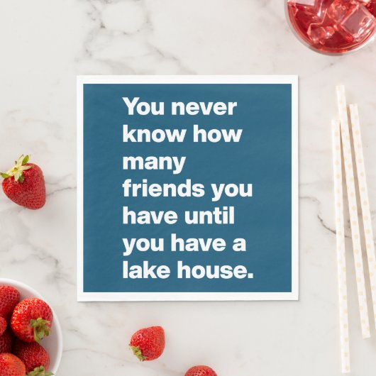 Funny Lake House Freunde Zitat Typografie Blau Serviette (Beispiel)