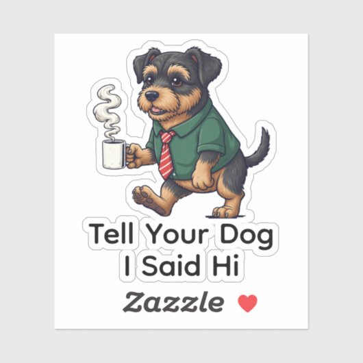 Funny Lakeland Terrier Dog Business Suit Coffee  Aufkleber (Blatt)