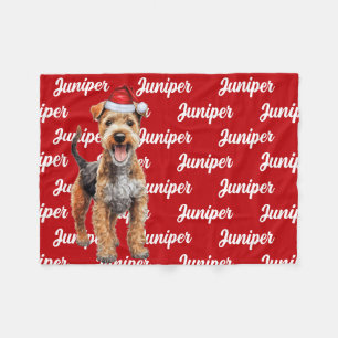 Funny Lakeland Terrier Dog Muster Weihnachten Fleecedecke