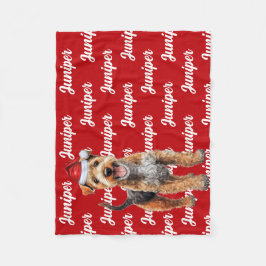 Funny Lakeland Terrier Dog Muster Weihnachten Fleecedecke