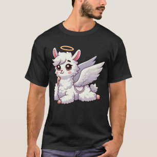 Funny Lama Alpaka Engel mit Flügeln und Halo T-Shirt