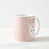 Funny Lama Blush Rosa Sterne Kaffeetasse (VorderseiteRechts)