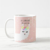 Funny Lama Blush Rosa Sterne Kaffeetasse (Links)