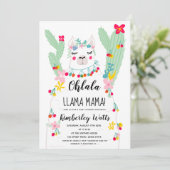 Funny Lama Kaktus Illustration fiesta Baby Dusche Einladung (Stehend Vorderseite)