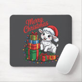 Funny Lamb Santa Hat Animals Lovers Ugly Christmas Mousepad (Mit Mouse)