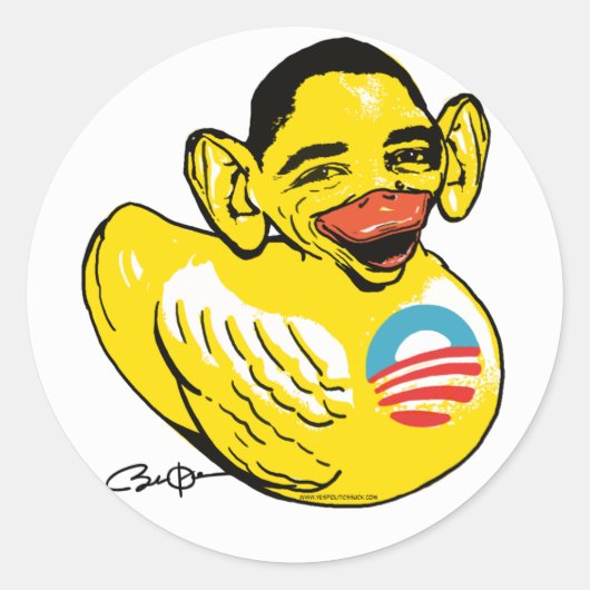 Funny Lame Duck Potus Obama Gear Runder Aufkleber (Vorderseite)