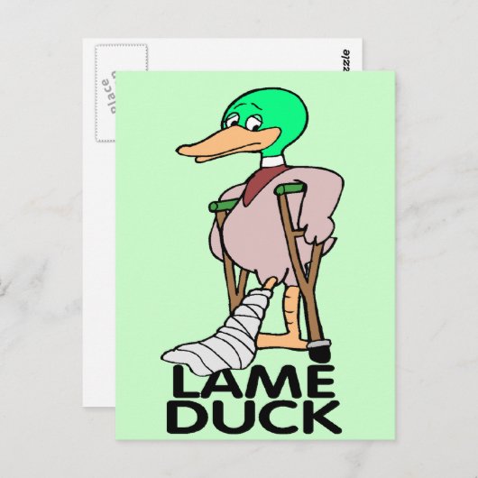 Funny Lame Duck T - Shirt Geschenke Postkarte (Vorne/Hinten)