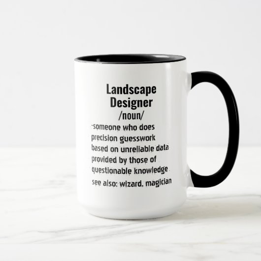 Funny Landscape Designer Geschenke Definition Tasse (Rechts)