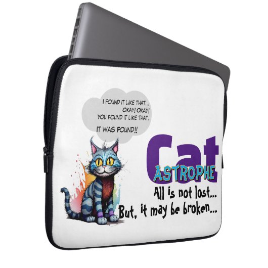 Funny Laptop Sleeve – CatAstrophe: ...not lost (Vorne Rechts)