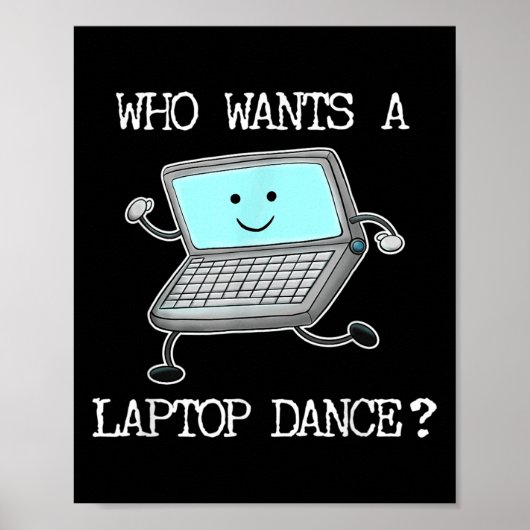 Funny Laptop Tanz Tanz Computer Puzzle Spaß Poster (Vorne)