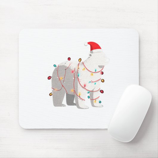 Funny Lar Bear Christmas Graphics Animal Lights Lo Mousepad (Mit Mouse)