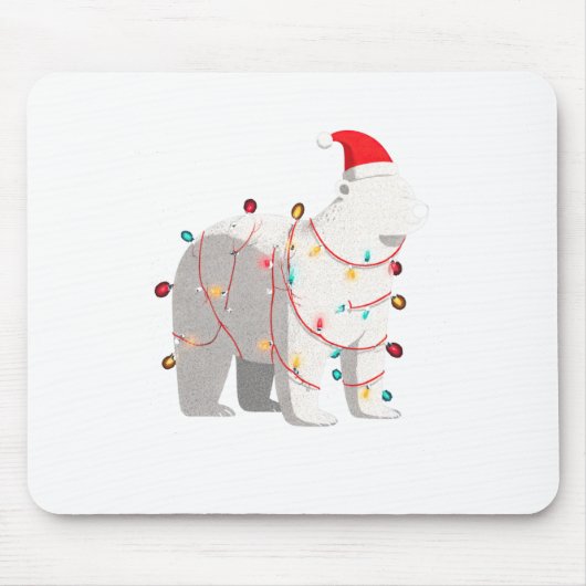 Funny Lar Bear Christmas Graphics Animal Lights Lo Mousepad (Vorne)