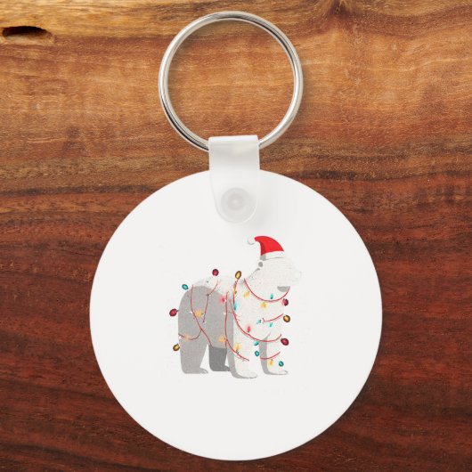 Funny Lar Bear Christmas Graphics Animal Lights Lo Schlüsselanhänger (Vorderseite)